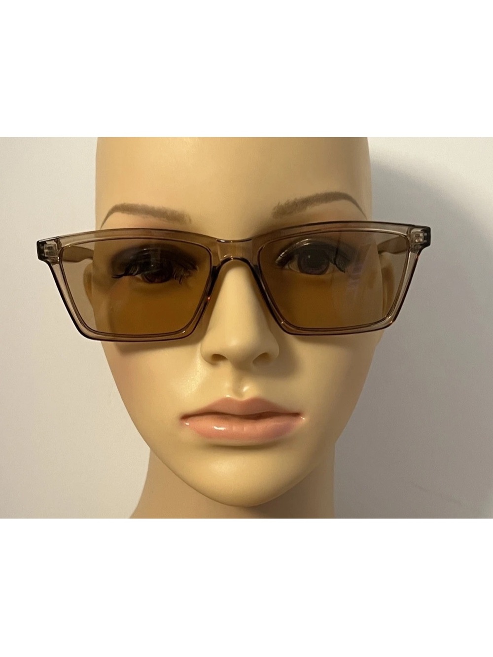 Light Brown One Color Square Sunglasses